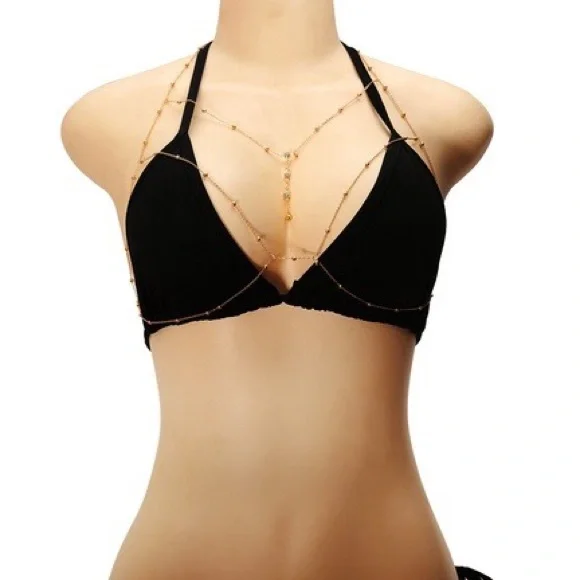 Stunning Gold Layered Chains Body Jewelry - Picture 2 of 4